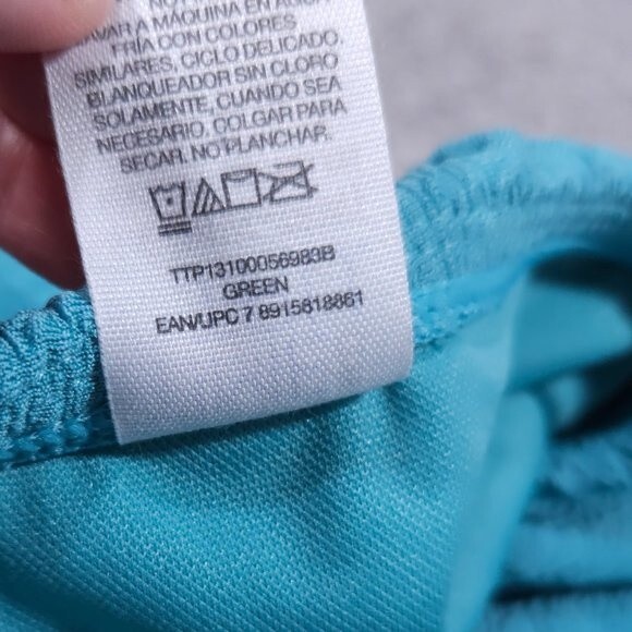 Time and Tru Women's Swim Bottom Ruffle Blue Green Teal Textured Size 3X 24W 26W - Picture 5 of 7